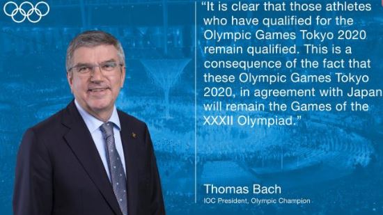 国际奥委会主席：已获奥运入场券的选手将保留资格