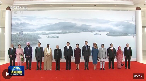 习近平和彭丽媛为出席杭州第19届亚洲运动会开幕式的国际贵宾举行欢迎宴会