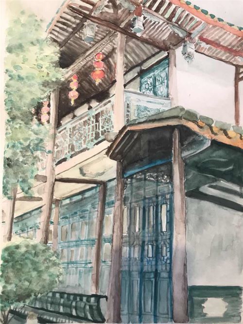 美国华裔学生吴安琪参赛作品《印象福州——小楼》